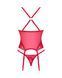 Прозорий корсет Obsessive Lacelove corset XS/S Red, мереживо, підв&rsquo;язки для панчіх SO8649 фото 4