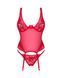 Прозорий корсет Obsessive Lacelove corset XS/S Red, мереживо, підв&rsquo;язки для панчіх SO8649 фото 3