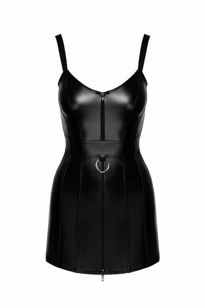 Сукня Noir Handmade F320 Starlet, XL, під латекс, міні, блискавка по всій довжині, кільце на поясі SX0354 фото